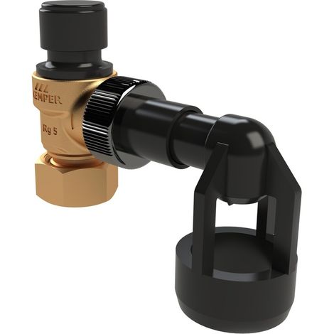 Kemper valvola di sicurezza 0,6 MPa incl. imbuto di scarico telescopico, figura E0109 714 01, DN 20-32, E01097140102000
