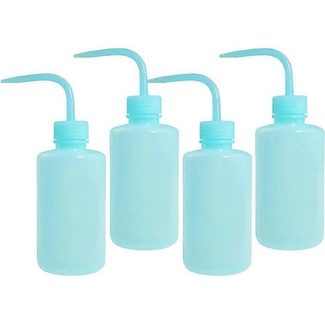 Lot de 4 flacons de rinçage multi-usages (250 ml) pour extensions de cils, salades, confitures, etc.-17.5x6.2cm-Sky-blue
