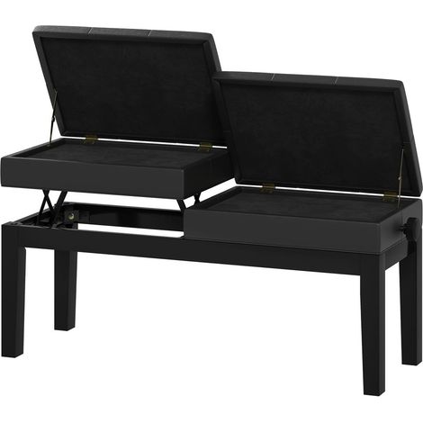 Revêtement étanche et assise capitonnée pour un confort prolongé tabouret de piano réglable entraînement clavier noir (1/5)
