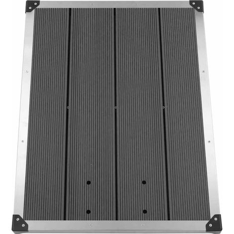 vidaXL Plato de ducha de jardín WPC acero inoxidable gris 80x62 cm (1/2)