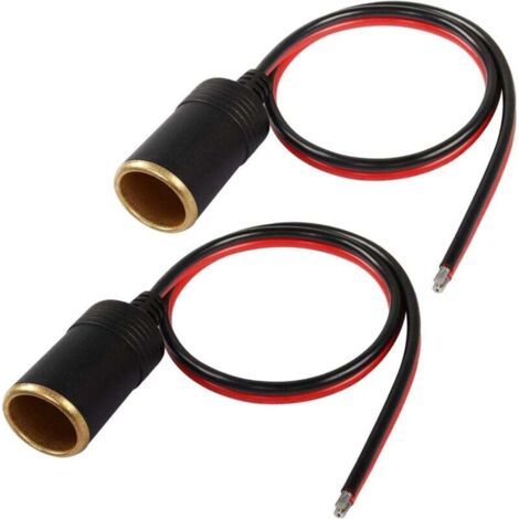 Lot de 2 câbles d'extension pour allume-cigare de voiture avec prise femelle 12 AWG (1/5)