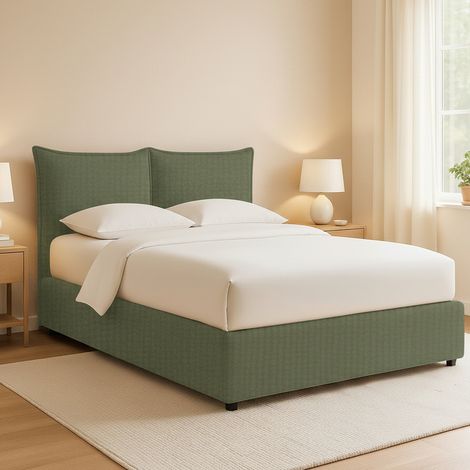 Cama de Plaza y Media Penzance, Desenfundable, Hecho en Italia, Verde (1/5)