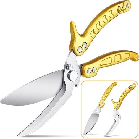 Detachable Poultry Scissors, Shark Tooth Kitchen Scissors, Professional Multifunctional Kitchen Scissors for Cutting Bones, Meat, Poultry