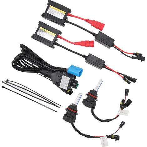 Kit 2 Ampoules HID Xénon 9007 12V 55W 5500LM 8000K, Conversion Feux de Croisement et Route, Éclairage Auto Super Lumineux, Blanc Bleuté (1/5)