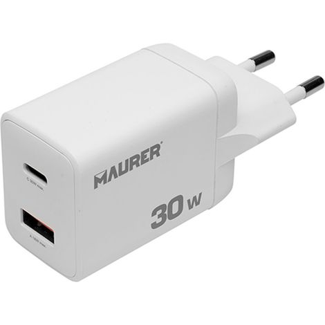 ALIMENTATORE SMARTPHONE MAURER RICARICA VELOCE PORTA USB E TYPE C
