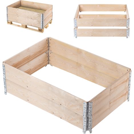 KADAX Holzpalettenerweiterung 120x80cm Container Palettenbett Packung mit 2 Stk. (1/5)