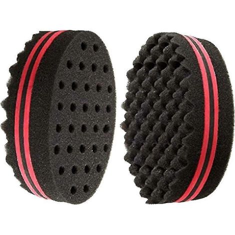 Éponge à torsades pour cheveux, éponge à boucles afro, éponge à brosse de coiffeur à gros trous (1/3)