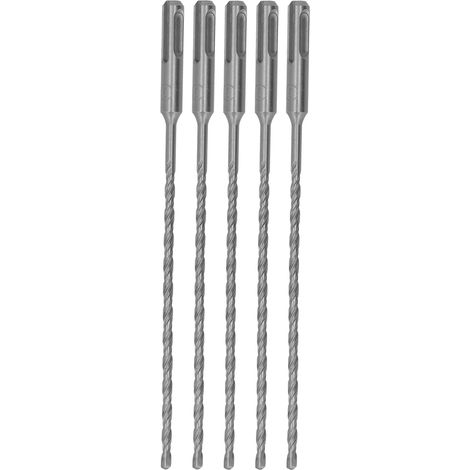 5 pièces Mèches à Percussion Carbure, Forets Marteau 210mm pour Béton et Briques, 5mm Diamètre (1/5)