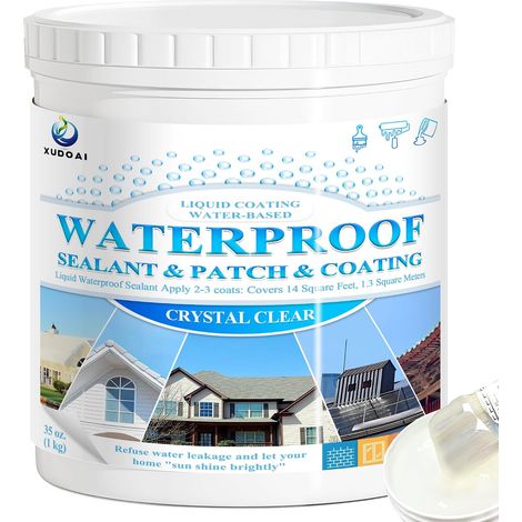 Étanchéité Liquide Transparent, Etancheite Agent de Revetement Impermeable Agent Anti-Fuite Étanchéité Toiture Murs Intérieur (1/5)