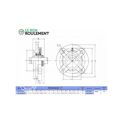 Palier fonte UKFC212+H2312
