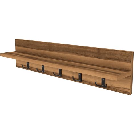 Appendiabiti con 10 ganci 80 x 13 x 18 cm effetto noce 030008171