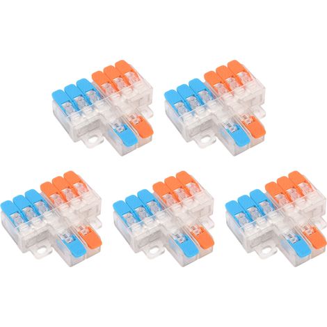 Lot de 5 connecteurs fil 2 entrées 6 sorties contact cuivre 0.5-6mm² pour moteur machine 41A 450V (1/5)