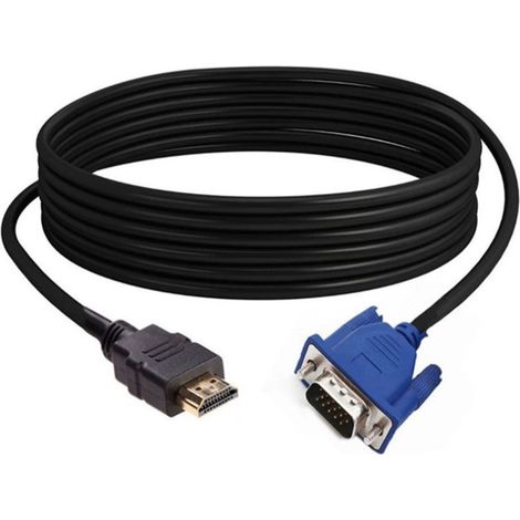 1 Adaptateur HDMI vers VGA, câble 1,8 m haute définition, connexion ordinateur stable, matériaux durables (1/5)
