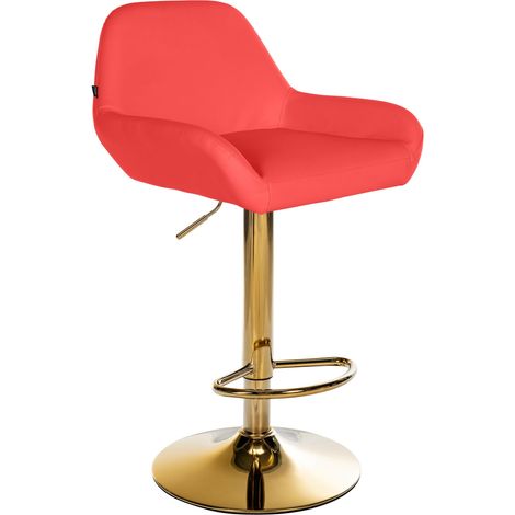 Tabouret de bar Braga Gold similicuir Rouge (1/5)