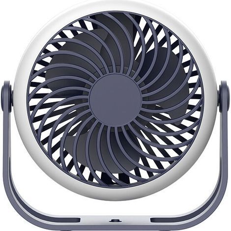 Mini ventilateur portable USB rotatif à 360 ° avec crochet, batterie 2500 mAh pour bureau, chambre, tente, voyage (bleu) (1/5)