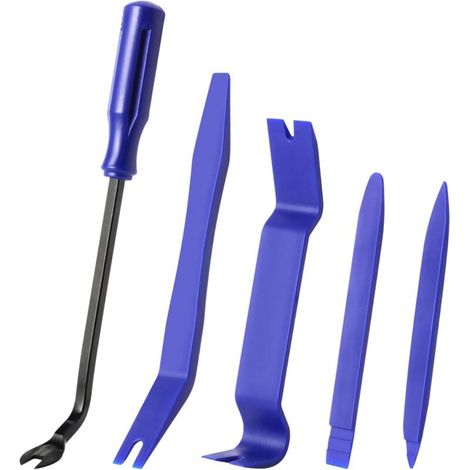 Outil de démontage d'autoradio bleu, tournevis à œillet pour panneau de porte, jeu de quatre, tournevis à œillet en plastique de 15 cm (1/4)