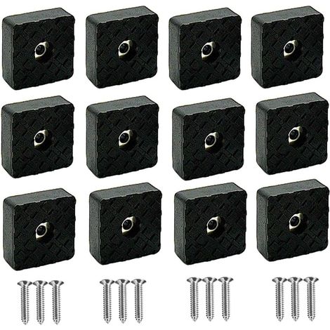 12Pièces,Noir Patin de Chaise carrés 30mm,deplace Meuble Tapis Anti Bruit Patin antiderapant, pour Protection du Sol pour chaises et Meubles,