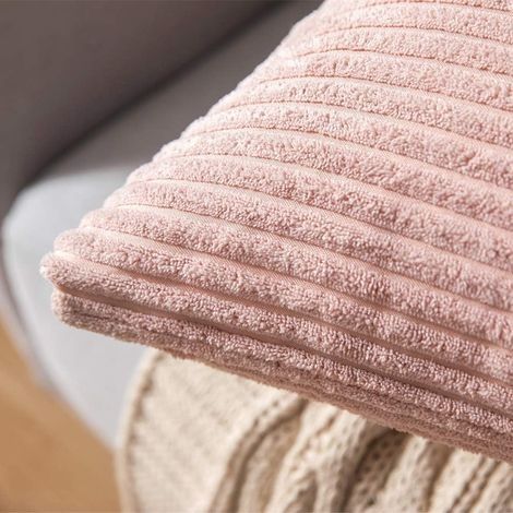 Set mit 2 dekorativen Kissenbezügen aus Cord, weiche Kissenbezüge für Sofa, Wohnzimmer, Schlafzimmer, Schlafsofa, 40 x 40 cm, Rosa (1/4)
