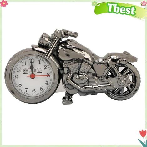Tbest Réveil moto Réveil Modèle de Moto Vintage, alimenté par Batterie, étagère de Bureau, Horloge pour parapharmacie fauteuil (1/5)