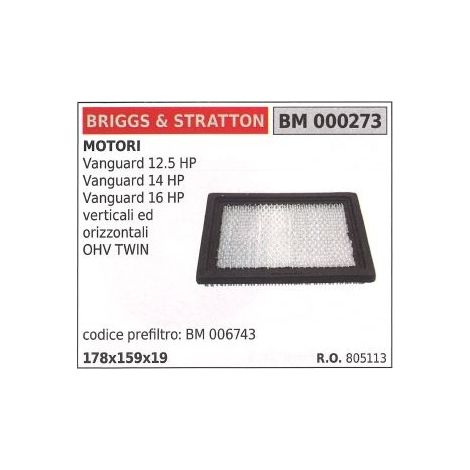 BRIGGS&STRATTON filtro de aire cortacésped vanguard 12.5HP