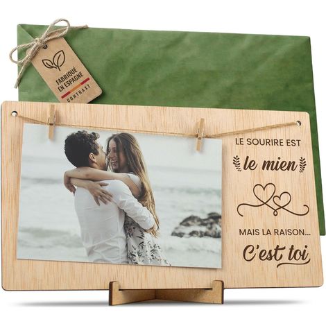 Cadre album photo Saint Valentin. Cadre support tableau porte cadeaux détails idées es bonne saint valentin amoureux pele mele photo mural corde pince bois Homme Femme (Couples FR) (1/5)