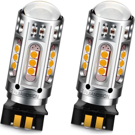 PWY24W Lot de 2 ampoules LED Ambre CC 10-30 V extrêmement lumineuses 25SMD Canbus sans erreur pour feux de clignotants avant (1/5)