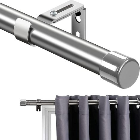 1 - Tringle à Rideaux - Acier Inoxydable - Extensible et Réglable - Pour Salon Chambre Cuisine - Argent - 76x238 cm (1/5)