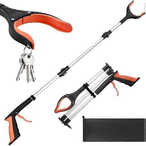 32" Grabber Reacher Tool, 2-Pack Foldable Reacher Grabber Pickup Tool with 360° Rotating Jaw & Magnet, Trash Picker Upper (1/5)