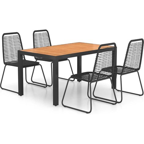 Maison Exclusive - Set da Pranzo da Giardino 5 pz in Rattan PVC Nero e Marrone (1/5)