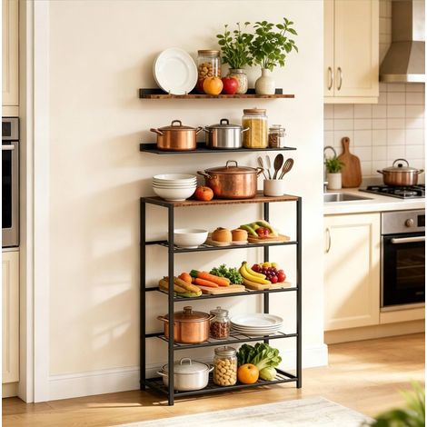 Zapatero estantería industrial MDF y acero 30x63x83 cm OKMYHOME (1/5)