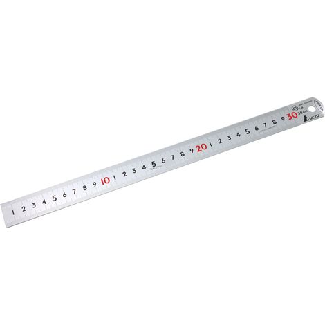 Règle 30 cm – Chrome dur – Précision JIS classe 1 – Marquage exact pour lisibilité optimale – Pour mesures architecturales – Famex (1/3)