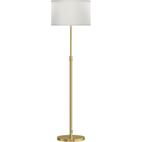 CHICFURN Lámpara de pie regulable 40 cm, altura 133-168 cm, pantalla de tela, metal dorado (1/5)