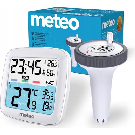 Thermomètre de piscine Meteo TB2N – Capteur d'eau sans fil avec écran LCD et indicateur météo (1/5)