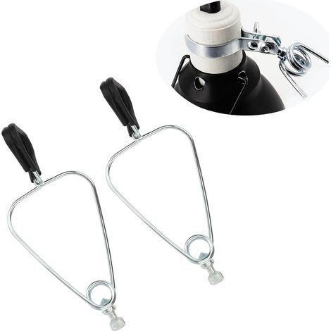 2 ensembles à vendre : abat-jour pour lampes à reptiles, clips de fixation pour tortues, lézards, caméléons et autres lampes chauffantes pour reptiles. (1/5)
