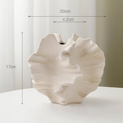 Vase - Céramique - Finition Mate - Style Nordique Bohème - Beige - 1 Pièce (1/5)