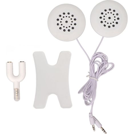 Bandeau Prénatal Enceinte Haut-Parleurs Blanc, Séparateur Audio pour Éducation Fœtale, Casque Ventre Femme Enceinte, Kit 2 Pièces (1/5)