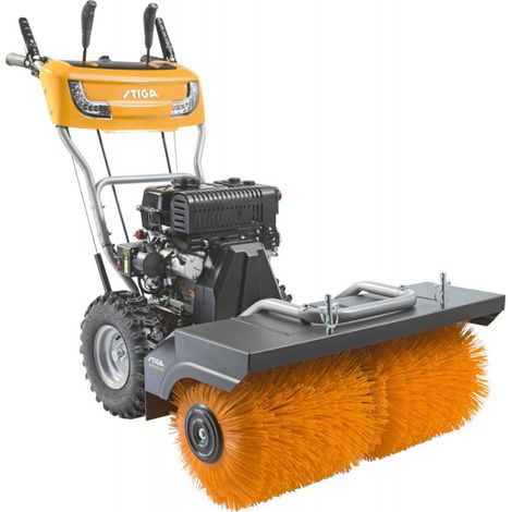 STIGA SWS 800 GE Spazzatrice A Benzina, 212 cc, 80 cm – Avviamento Elettrico, Fari LED – Rimozione Neve, Foglie E Detriti (1/2)