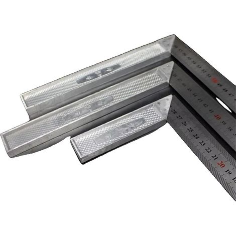Équerre à mesurer, 240 mm, poignée en aluminium, échelle en acier inoxydable, angle droit, double échelle (1/3)