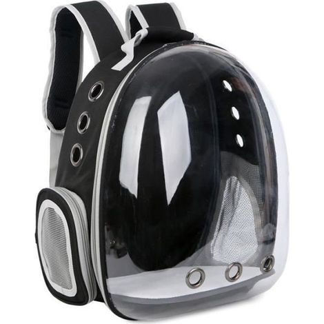 (Noir)Sac à dos de voyage - Ecent - Transparent - Visibilité 180° - Pour chat et chien - 6,5 kg max