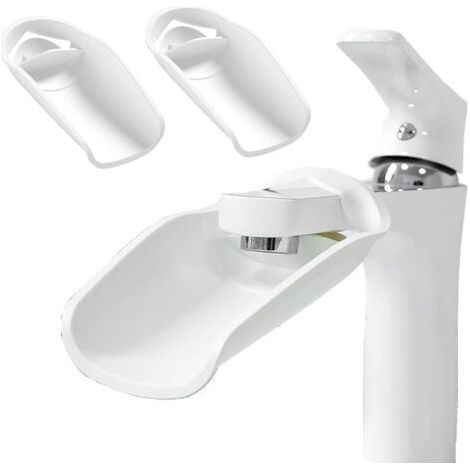 Set mit 3 Wasserhahnverlängerungen aus Kunststoff für Kinder, Wasserhahnverlängerungen zum Händewaschen von Kindern und Babys, weiß
