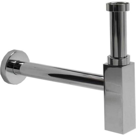 Siphon lavabo laiton carré 35cm (1''1/4) Chromé - Cristina Ondyna MS53951 (1/2)