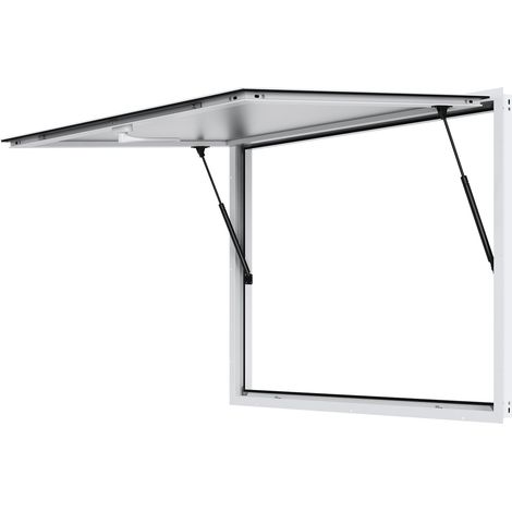 Fenêtre de concession, 1220 x 915 mm, fenêtre de service pour camion de restauration en alliage d'aluminium avec porte à auvent et crochet de traction, pour remorque de concession, jusqu'à 85º (1/5)