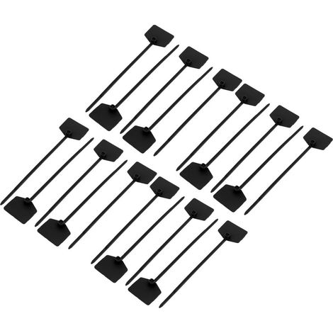 20 elementos de nailon autoblocantes de 3×120 mm, etiquetas de hilo de cremallera negras, conectores de cordón marcador.