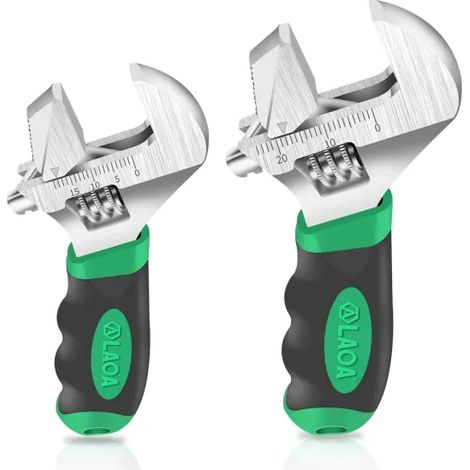 LAOA – 2 pcs clé à molette réglable antidérapante portable Mini 135/160mm, à ouverture 26/35mm (1/5)