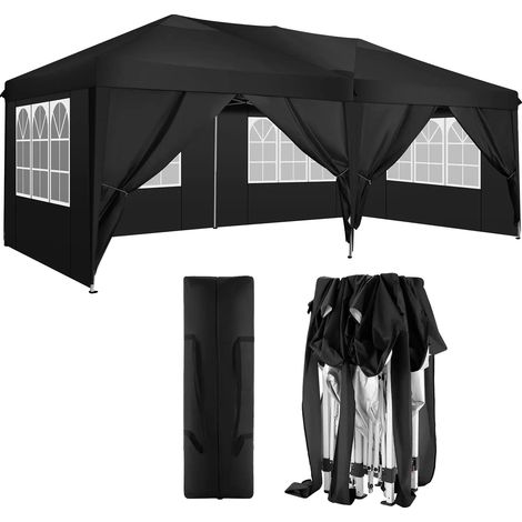 Gazebo, Tissu Imperméable, Hauteur Réglable (1/2)