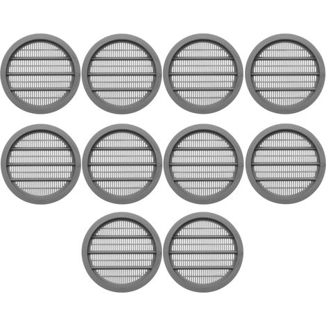 SOTECH Lüftungsgitter zum Einlassen mit Abdeckrand Belüftung Innen und Außen - 10 Stück Ø 65 mm / Einbau-Ø: 55 mm / Einbautiefe: 7 mm Lüftungsrosetten geschlitzt (1/5)