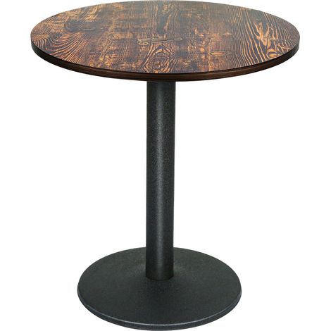 Tavolo da pranzo, tavolo rotondo in stile industriale retrò, tavolo da bar, carico massimo 120 kg, 60x60x72 cm (1/5)