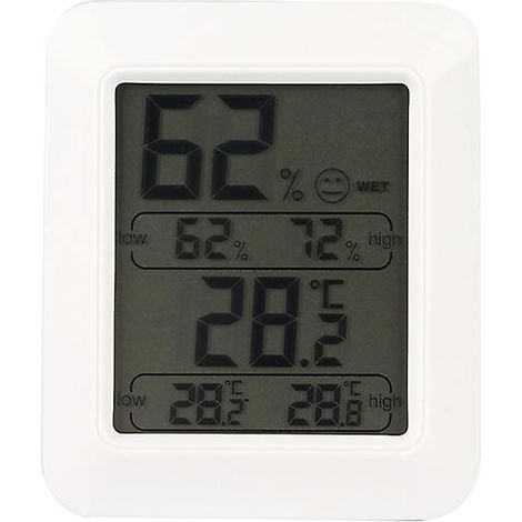 Thermo-hygromètre numérique d'intérieur avec enregistrement et indicateur de climat ambiant (1/5)