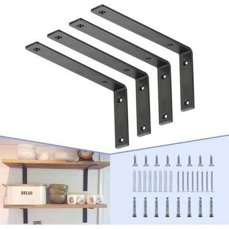 Support triangulaire en L pour étagère murale, support d'angle, étagère suspendue, cloison fixe à angle droit, 295 mm x 130 mm (1/4)