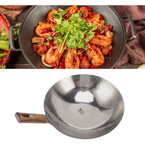 Trockener Topf mit Holzgriff, Bratpfanne, Fleischpfanne, Spiritusbrenner, 30 cm (1/5)